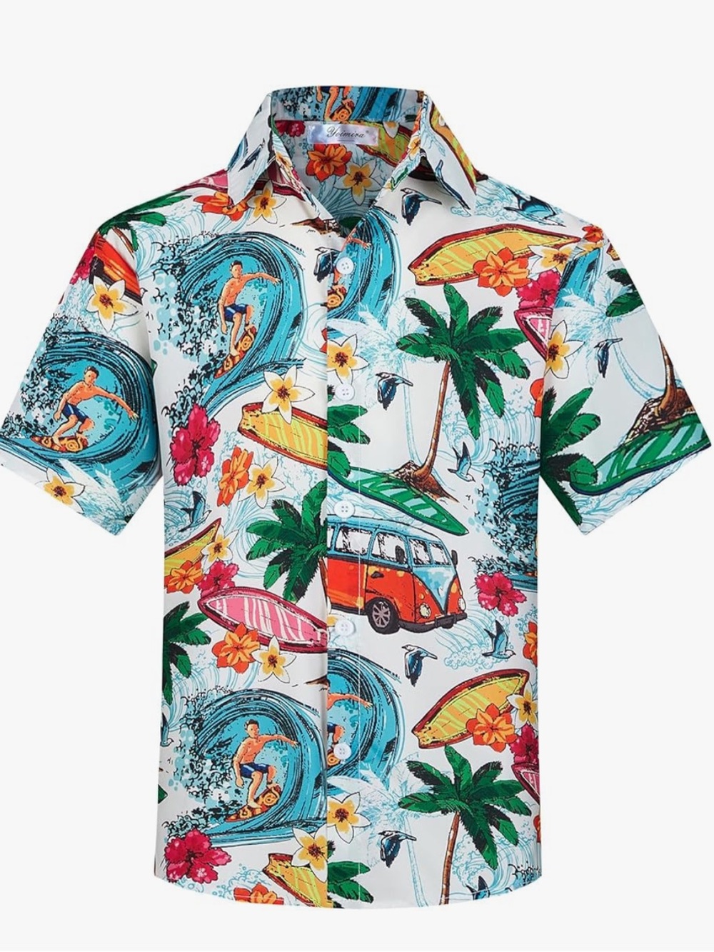 Yoimira Hawaiian Button Down Short